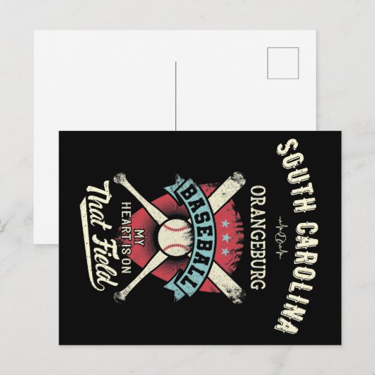 South Carolina Orangeburg Baseball Briefkaart (Voorkant / Achterkant)