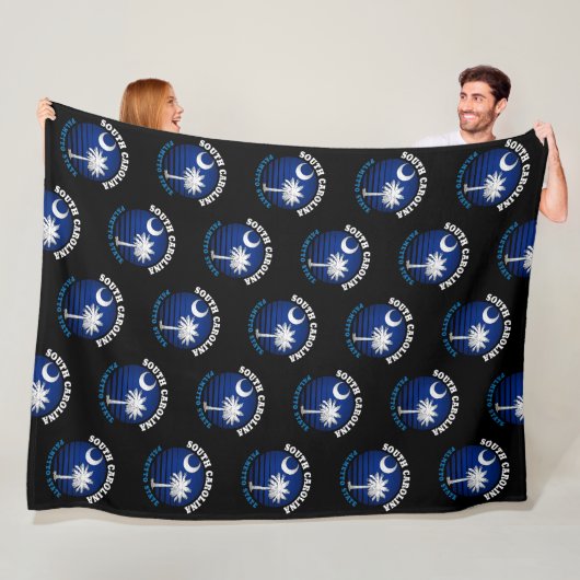 SOUTH CAROLINA PALMETTO STATE FLAG FLEECE DEKEN (In situ)