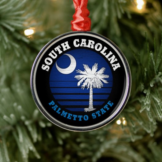 SOUTH CAROLINA PALMETTO STATE FLAG METALEN ORNAMENT (Boom)