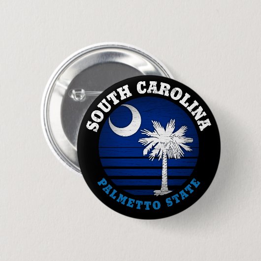 SOUTH CAROLINA PALMETTO STATE FLAG RONDE BUTTON 5,7 CM (Voorkant /achterkant)