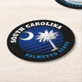 SOUTH CAROLINA PALMETTO STATE FLAG RONDE KARTONNEN ONDERZETTER (Gebogen)