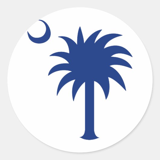 South Carolina Palmetto Tree Ronde Sticker (Voorkant)