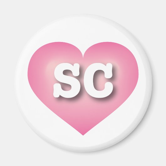 South Carolina Pink Fade Heart - Ik hou van SC Magneet (Voorkant)