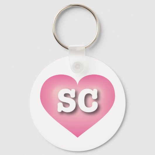 South Carolina Pink Fade Heart - Ik hou van SC Sleutelhanger (Voorkant)