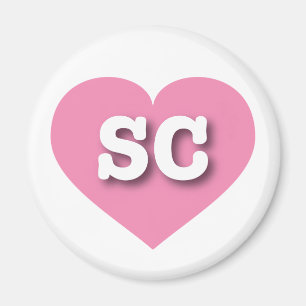 South Carolina Pink Heart - Ik hou van SC Magneet