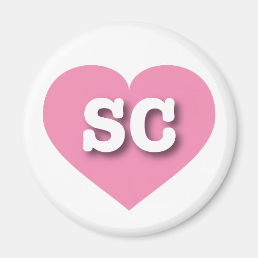 South Carolina Pink Heart - Ik hou van SC Magneet (Voorkant)