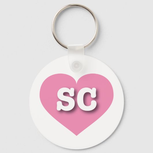 South Carolina Pink Heart - Ik hou van SC Sleutelhanger (Voorkant)