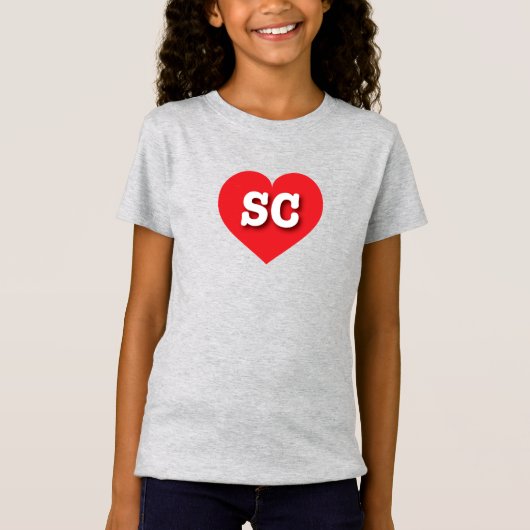 South Carolina Pink Heart - Ik hou van SC T-shirt (Voorkant)