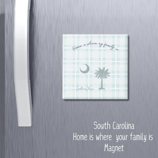 South Carolina Plaid Southern Charm Magnet