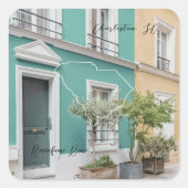 South Carolina Rainbow Row Gepersonaliseerde Stick Vierkante Sticker (Voorkant)