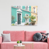 South Carolina Rainbow Row Persoonlijk Canvas Afdruk (Insitu (Woonkamer))