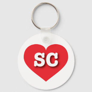 South Carolina Red Heart - Ik hou van SC Sleutelhanger