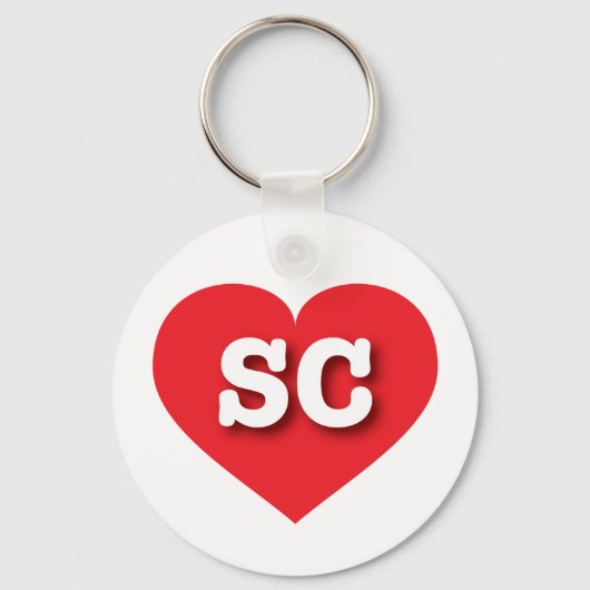 South Carolina Red Heart - Ik hou van SC Sleutelhanger (Voorkant)