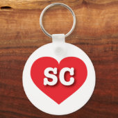 South Carolina Red Heart - Ik hou van SC Sleutelhanger (Voorkant)