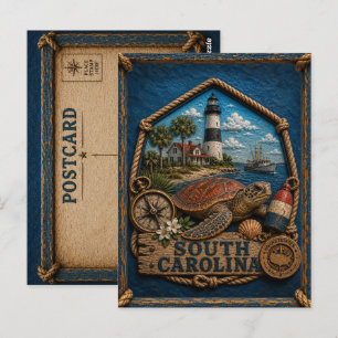 South Carolina Reis in Vintage Stijl Briefkaart