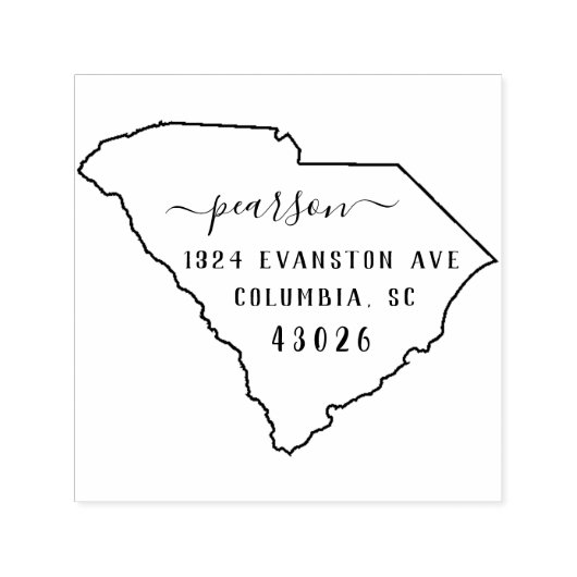 South Carolina retour adres stempel zelf-inkt (Design)