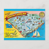 South Carolina Retro Briefkaart (Voorkant)