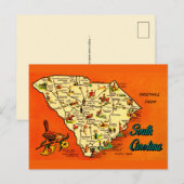 South Carolina Retro Orange Postcard Briefkaart (Voorkant / Achterkant)