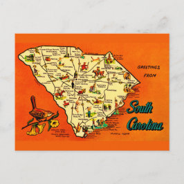 South Carolina Retro Oranje Ansichtkaart Briefkaart