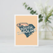 South Carolina Retro Travel Design Iconisch VS Briefkaart (Staand voorkant)