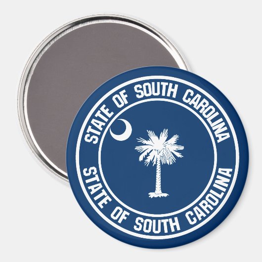 South Carolina Round Emblem Magneet (Voorkant / Achterkant)