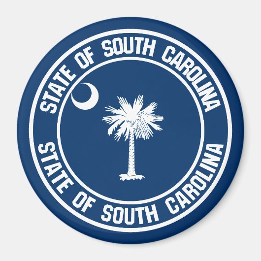 South Carolina Round Emblem Magneet (Voorkant)