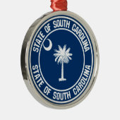 South Carolina Round Emblem Metalen Ornament (Rechts)