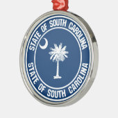 South Carolina Round Emblem Metalen Ornament (Links)