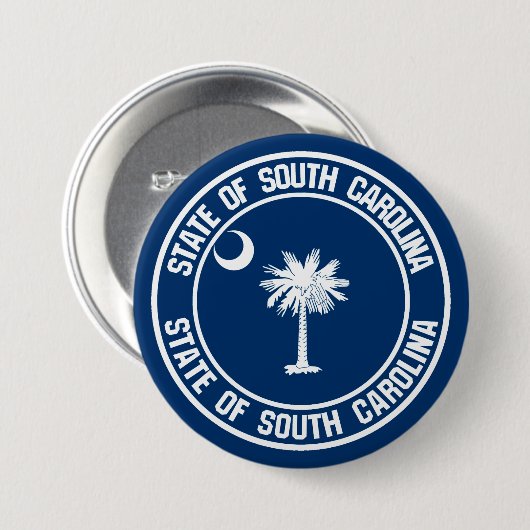 South Carolina Round Emblem Ronde Button 7,6 Cm (Voorkant /achterkant)