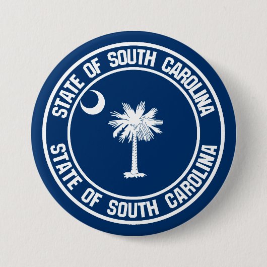 South Carolina Round Emblem Ronde Button 7,6 Cm (Voorkant)