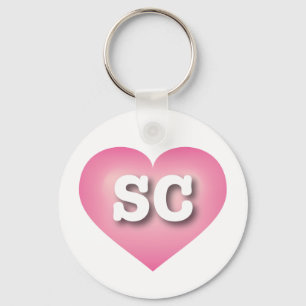 South Carolina Roze Fade Heart - Ik hou van SC Sleutelhanger