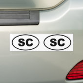 South Carolina SC oval Bumpersticker (Op auto)