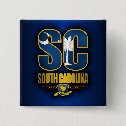South Carolina (SC) Vierkante Button 5,1 Cm (Voorkant)