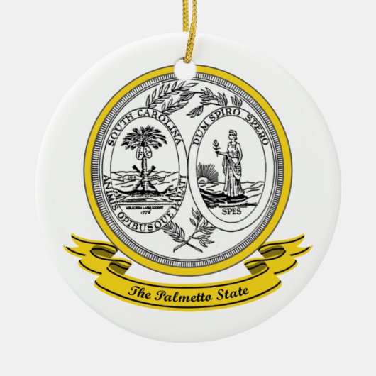 South Carolina Seal Keramisch Ornament (Voorkant)