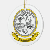 South Carolina Seal Keramisch Ornament (Links)