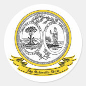 South Carolina Seal Ronde Sticker (Voorkant)
