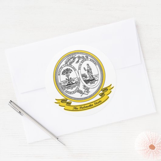 South Carolina Seal Ronde Sticker (Envelop)