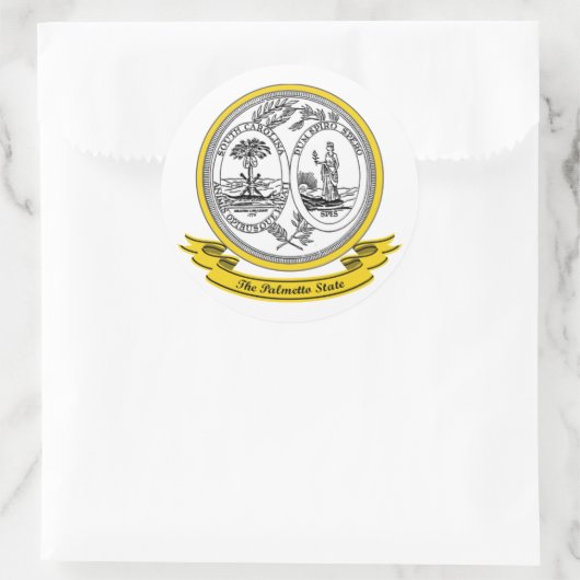 South Carolina Seal Ronde Sticker (Tas)