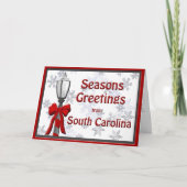 South Carolina Seasons Greetings Lamp Snowflake Feestdagen Kaart (Voorkant)