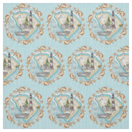 South Carolina Shells vuurtoren Stof (Swatch)