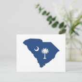 South Carolina Silhouette Map Shaped State Flag Briefkaart (Staand voorkant)
