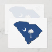 South Carolina Silhouette Map Shaped State Flag Briefkaart (Voorkant / Achterkant)