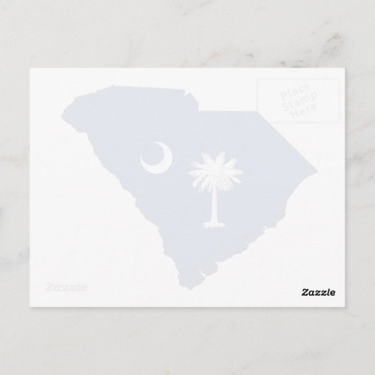 South Carolina Silhouette Map Shaped State Flag Briefkaart (Achterkant)