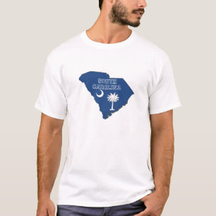 South Carolina Silhouette Map Shaped State Flag T-shirt