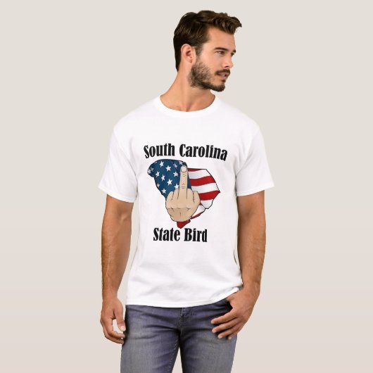 South Carolina staat vogel t-shirt middelvinger (Voorkant volledig)