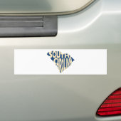 South Carolina, staatsnaam Word Art Yellow Bumpersticker (Op auto)