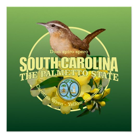 South Carolina State Bird & Flower Perfect Poster (Voorkant)