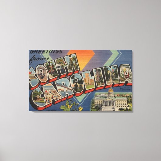 South Carolina (State Capital/Flower) Canvas Afdruk (Voorkant)