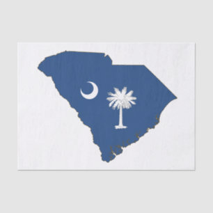 South Carolina State Flag and Map Tissuepapier