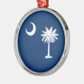 South Carolina State Flag Blue Metalen Ornament (Links)